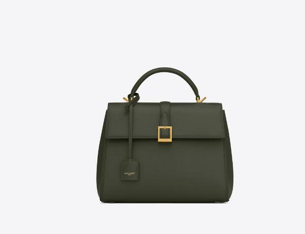 Sa1nt Lau*nt Le Fermoir Small Top Handle Bag In Shiny Leather