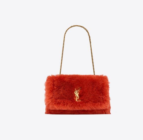 Sa1nt Lau*nt Women's Natural Kate Small Reversible Shearling And Leather Shoulder Bag